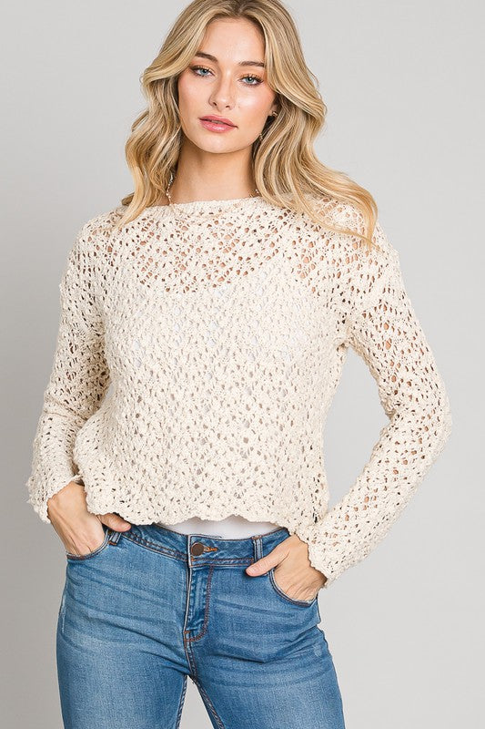 Soft Sheer Cropped Sweater Top