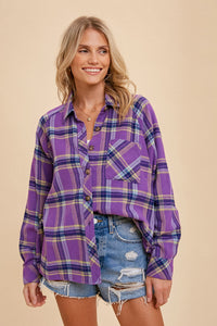 Oversized Plaid Button Down Shirt