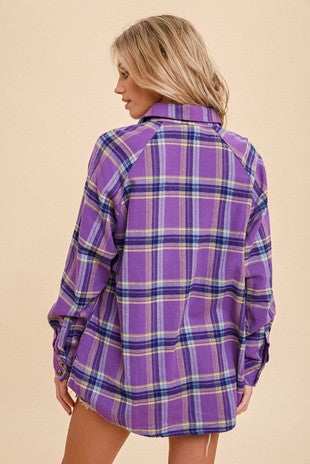 Oversized Plaid Button Down Shirt