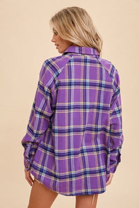 Oversized Plaid Button Down Shirt
