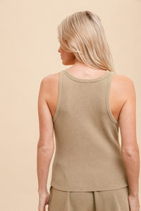 Distress Snow Washed Thermal Tank