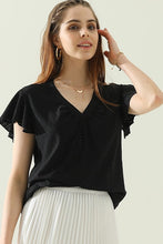 Load image into Gallery viewer, Short Sleeve Punching Lace Tee
