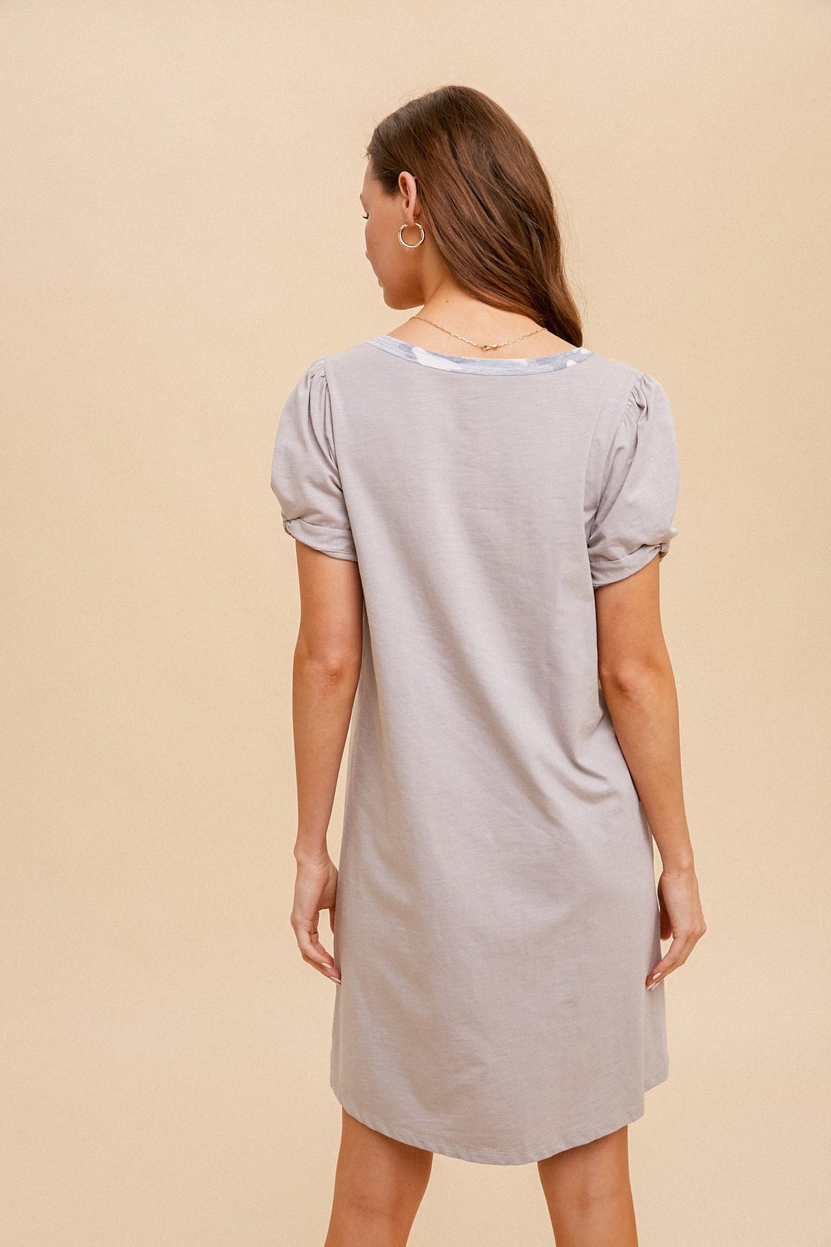 Puff Sleeve Mini Tee Dress