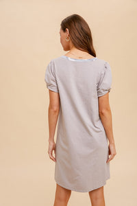 Puff Sleeve Mini Tee Dress
