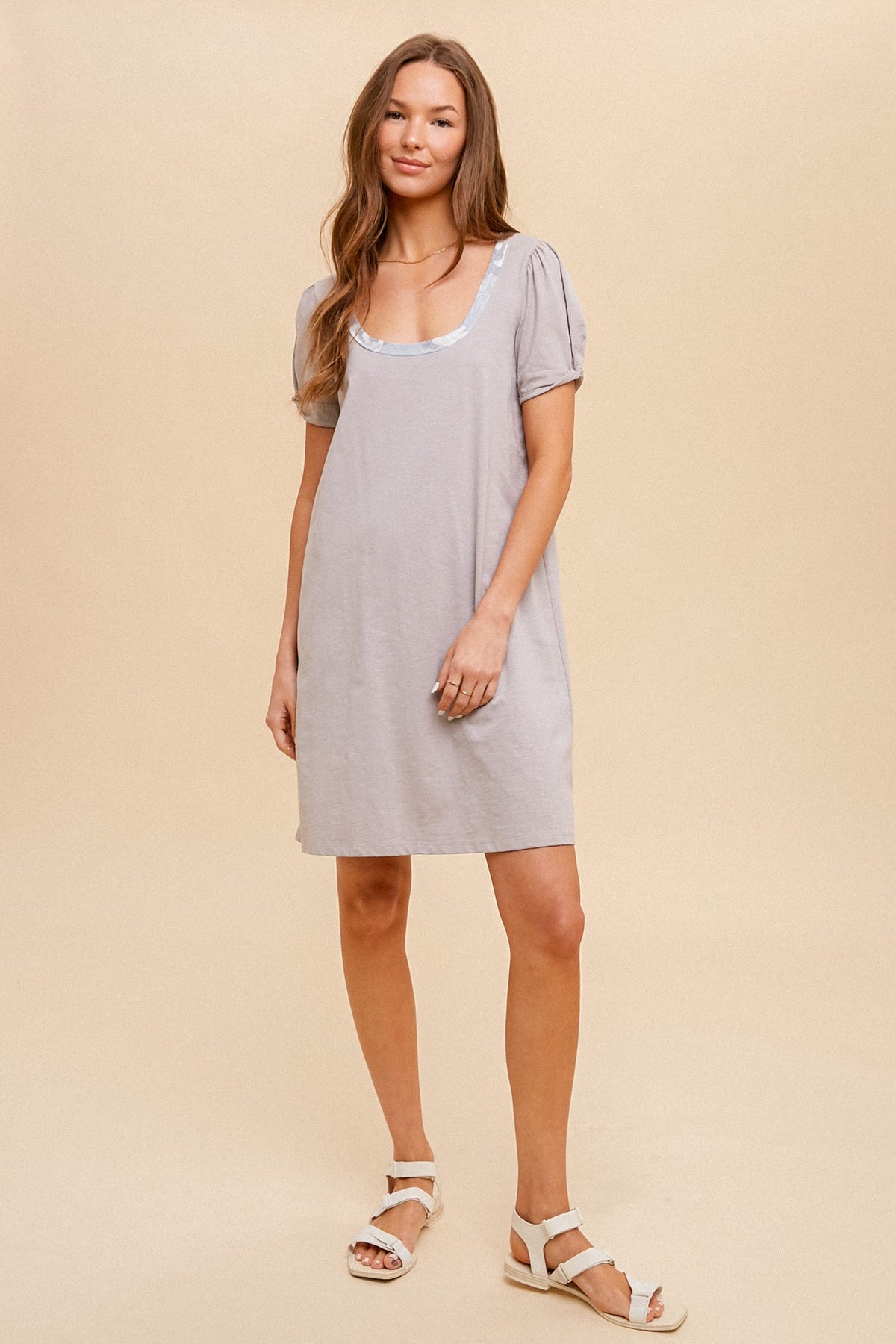 Puff Sleeve Mini Tee Dress