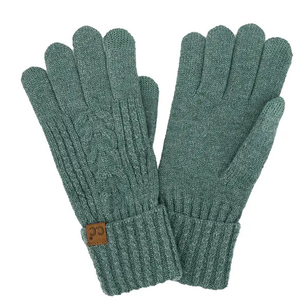 C.C Cable Knit Winter Gloves