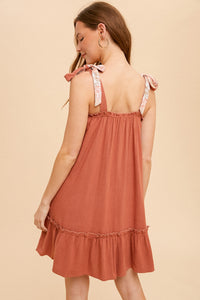 Soft Linen Ruffle Tank Mini Dress