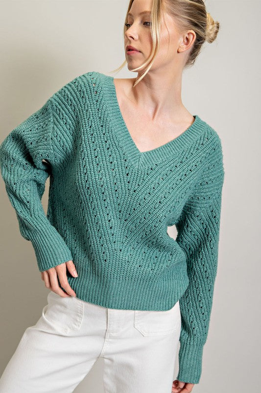 V-Neck Sweater Design Top