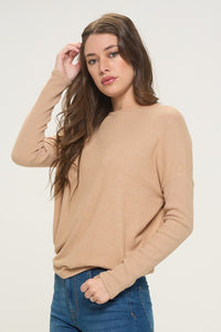 Contrast Ribbing Long Sleeve Knit