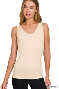 U Or V Neck 2-way Seamless Tank Top