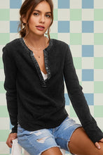 Load image into Gallery viewer, Long Sleeve Relaxed Fit Waffle Top
