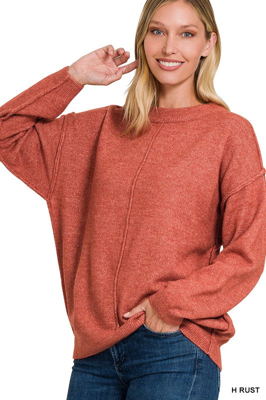 Melange Front Seam Sweater