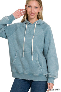 Acid Wash Hooded Sweatshirt