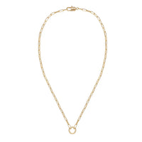 Heritage Paperclip Charm Necklace in Gold, 18"
