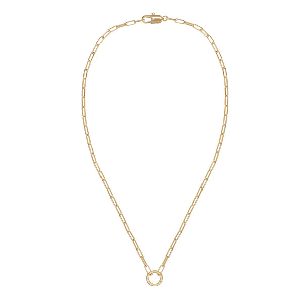 Heritage Paperclip Charm Necklace in Gold, 18"