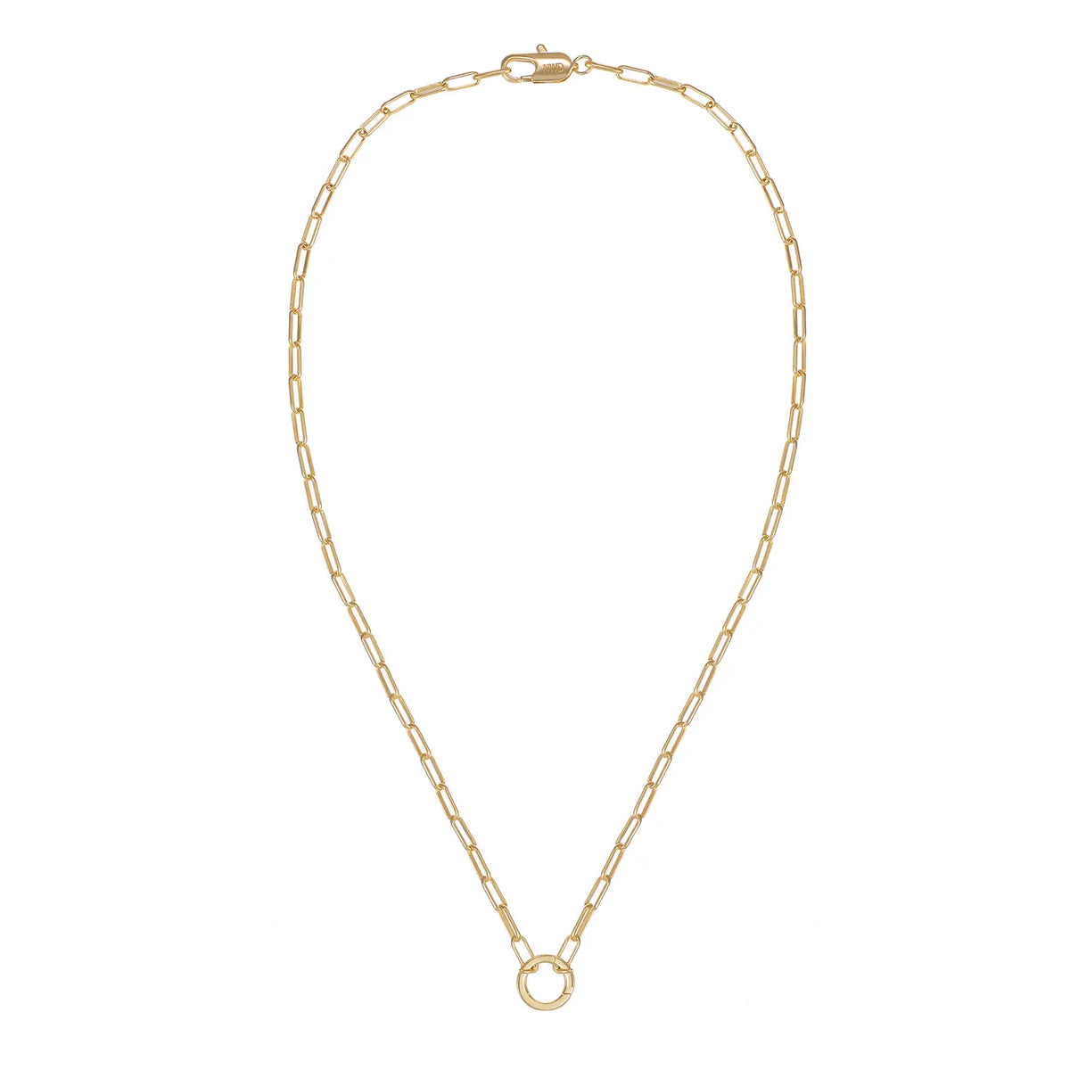 Heritage Paperclip Charm Necklace in Gold, 16"
