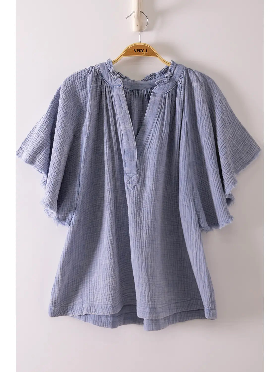 Mineral Washed Gauze Blouse Top