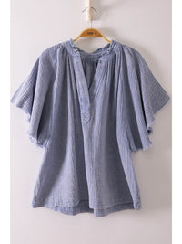 Mineral Washed Gauze Blouse Top