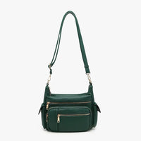 Nicole Multi-Zip Crossbody Bag w/ Side Pockets