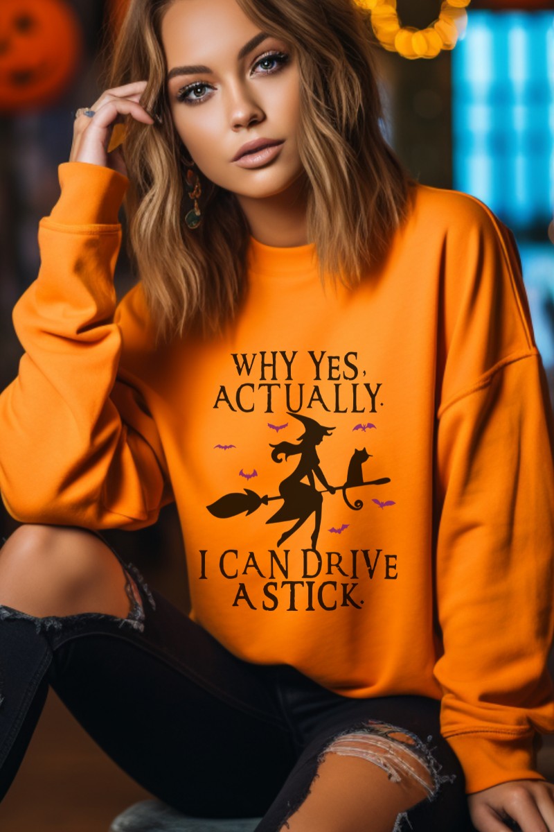 I Can Drive A Stick Halloween Sweatshirt