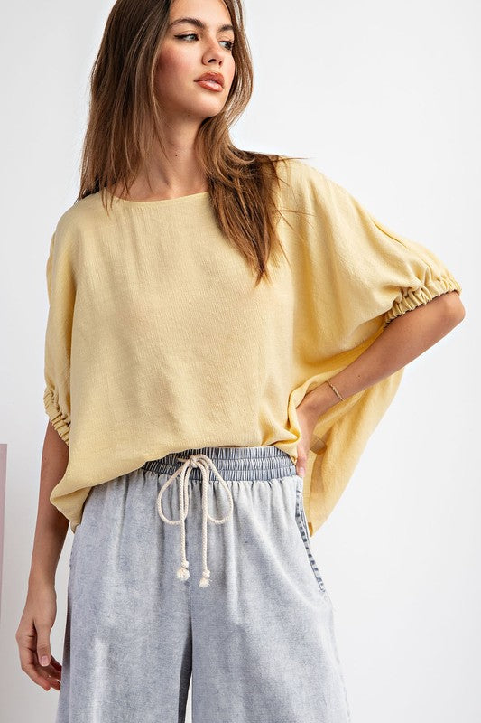 Elastic Sleeve Bubble Top