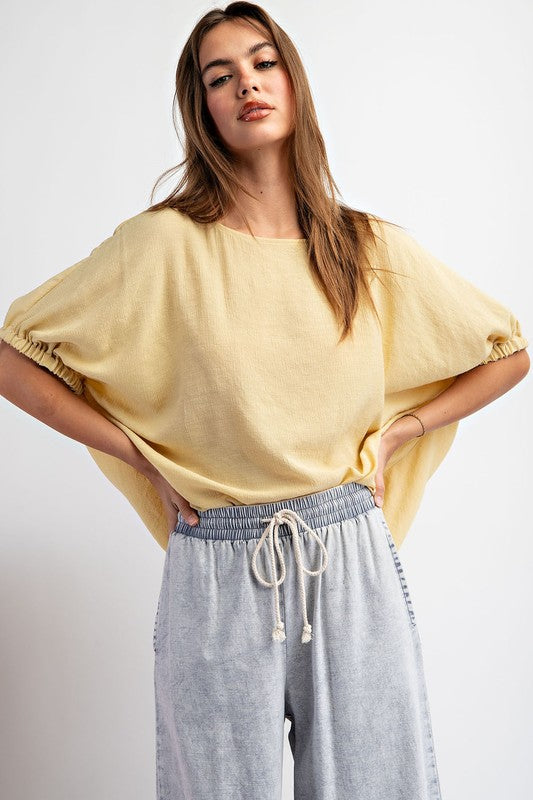 Elastic Sleeve Bubble Top