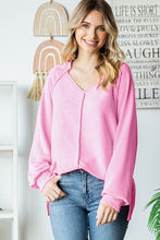 Load image into Gallery viewer, Solid Reverse Stitch Long Sleeve Top
