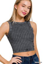 Load image into Gallery viewer, Ribbed Sleeveless Cropped Tank
