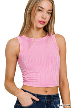 Load image into Gallery viewer, Ribbed Sleeveless Cropped Tank
