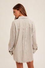 Load image into Gallery viewer, Loose Fit Button Down Stripe Shirt
