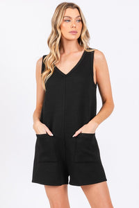 Textured Knit Overall Romper