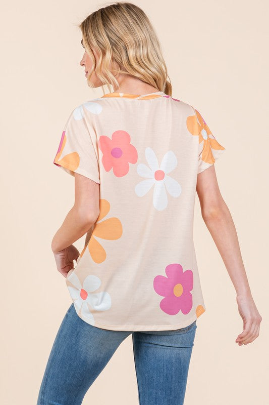Boho Floral Print Tee