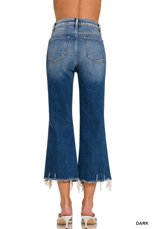 Highwaist Raw Hem Crop Jean