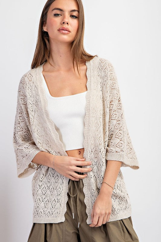 Crochet Half Sleeve Cardigan