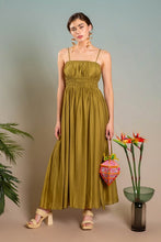Load image into Gallery viewer, Shirred Sleeveless Midi Dress
