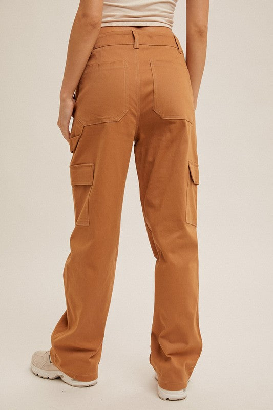 Stretch Twill Cargo Pants With Pockets