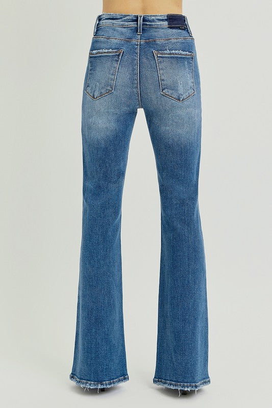 RISEN Control High Rise Flare Step Hem Jeans