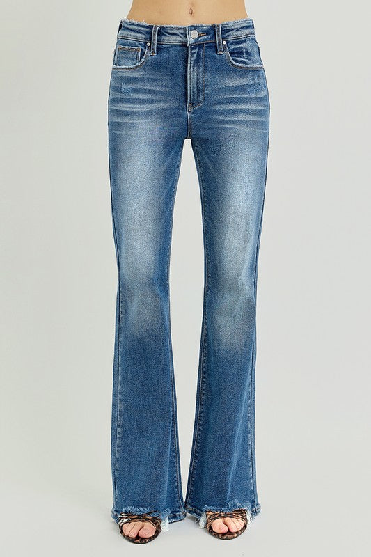 RISEN Control High Rise Flare Step Hem Jeans