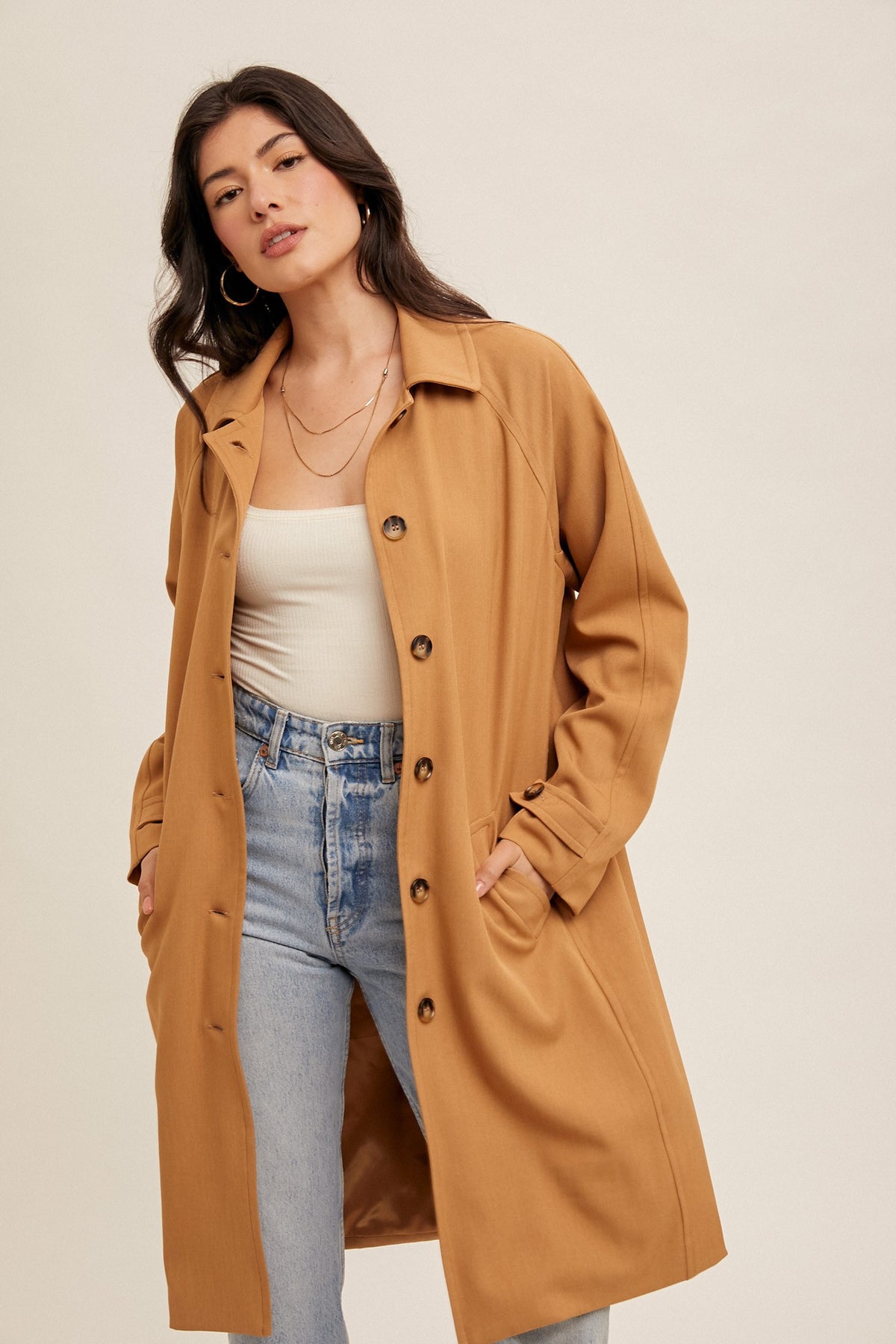 Oversized Cocoon Coat With Pockets
