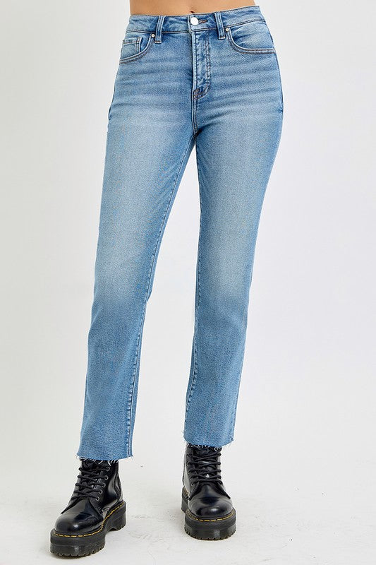 Risen Tummy Control High Rise Crop Straight Jean