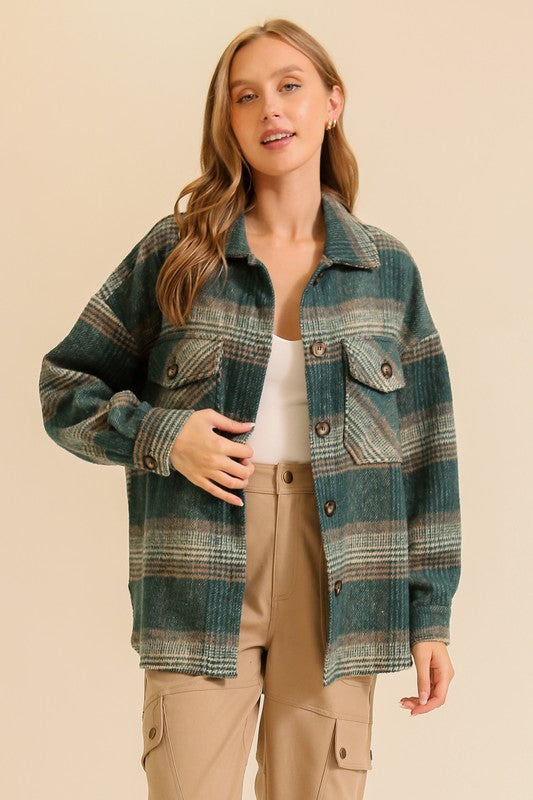 Plaid Print Shacket