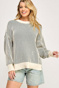 Stripe Contrast Sweater