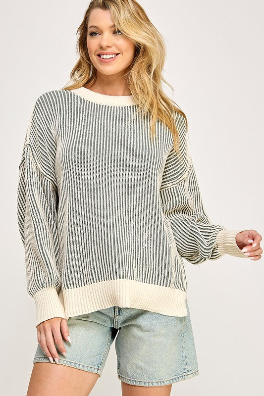 Stripe Contrast Sweater