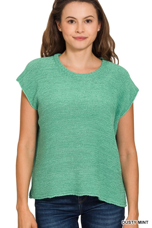 Oversized Crew Neck Sweater Vest