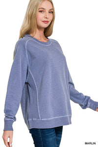 French Terry Pigment Dyed Pullover Crew