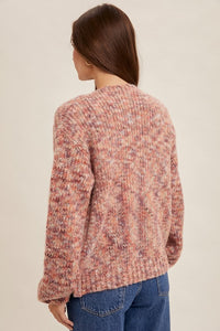 Textured Multi Color Yarn Cardigan
