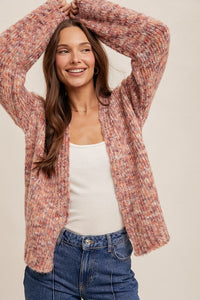 Textured Multi Color Yarn Cardigan