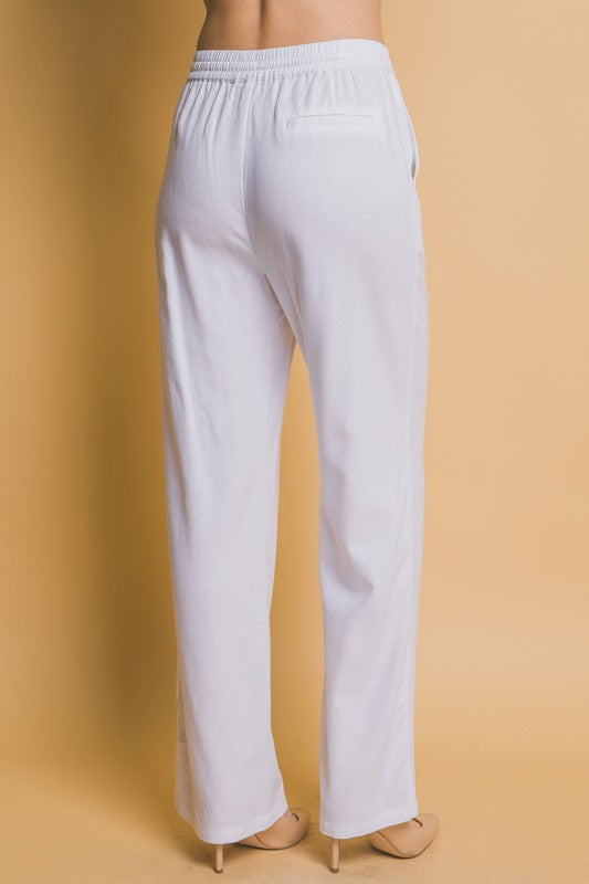 Drawstring Waist Linen Pants