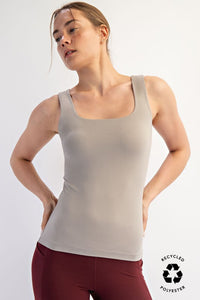 Square Neckline Sleeveless Tank Top