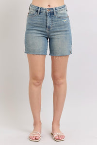 Judy Blue Vintage Wash Side Slit Shorts